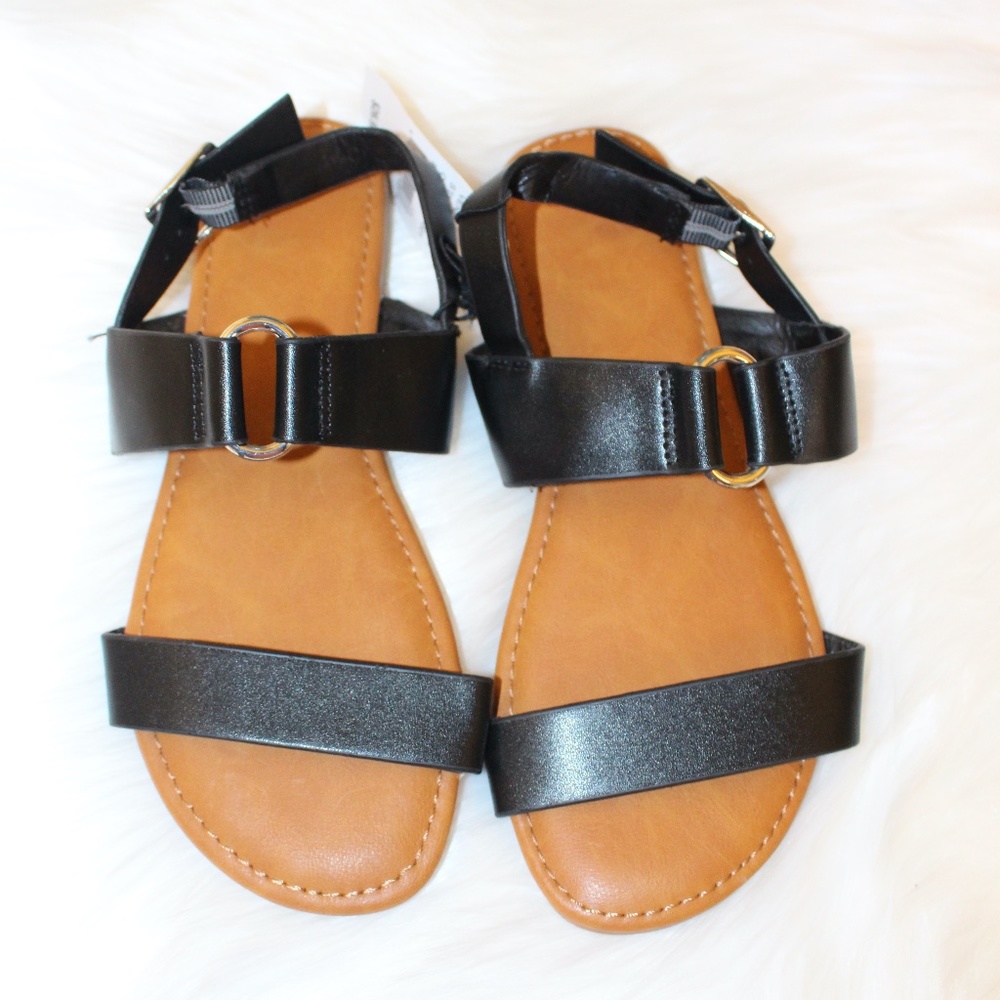PacSun, black  adjustable ankle strap sandals